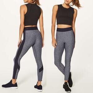 Lululemon Box It Out Tight Heathered Grey Black W5AU7S Luxtreme Leggings 12